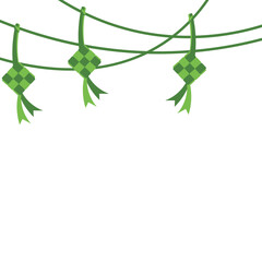 Ketupat Decorations Hanging on a Line