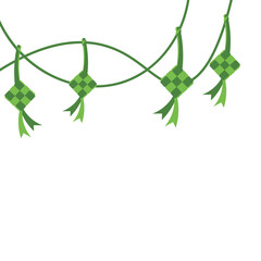 Ketupat Decorations Hanging on a Line