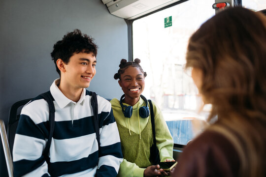 Students riding bus