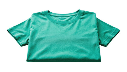 Folded turquoise t-shirt, casual apparel for fashion and design projects, summer clothing