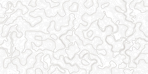 Gray topographic map lines on white background for design and texture abstract pattern