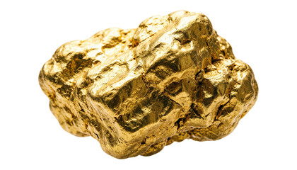 Shiny gold nugget, precious metal concept for wealth, investment, and treasure hunting