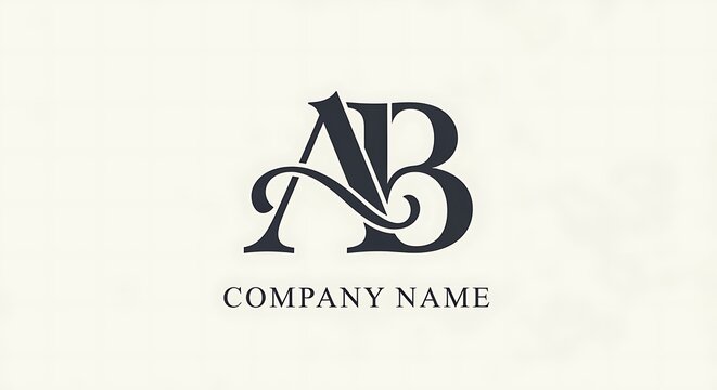 Elegant ab lettermark logo design on cream background for corporate branding