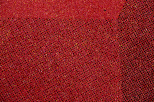 Red Newspaper Halftone Ink Macro Texture With Dark Print Blocks