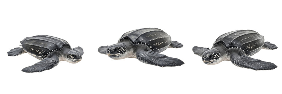 Leatherback sea turtle isolated on white background, Dermochelys coriacea, marine leatherback turtle, underwater turtle photography, soft-bodied marine animal, ocean wildlife photo, turtle closeup, oc