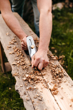 Craftsman restoring wood furniture
