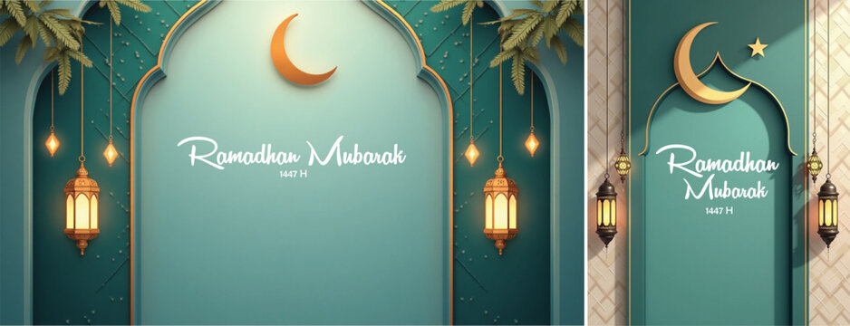 elegant islamic ramadan celebration background, Ramadhan kareem background for banner & social media template	