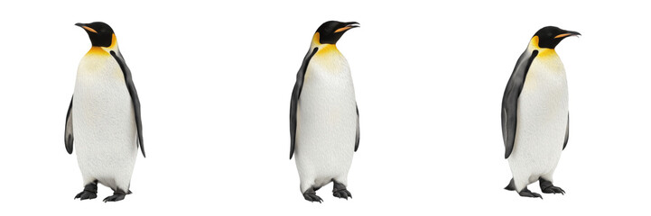 Emperor penguin isolated on white background, Aptenodytes forsteri, Antarctic emperor penguin, marine penguin, underwater flightless bird, ocean wildlife photo, penguin closeup, ocean ecosystem, seabi © dakarid