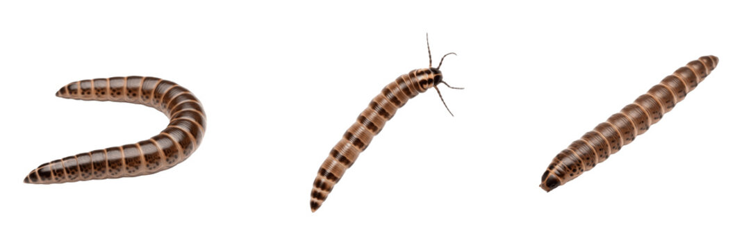 Bobbit worm isolated on white background, Eunice aphroditois, marine bobbit worm, predatory polychaete, ocean invertebrate, underwater worm, worm closeup, ocean ecosystem, aquatic wildlife, worm macro