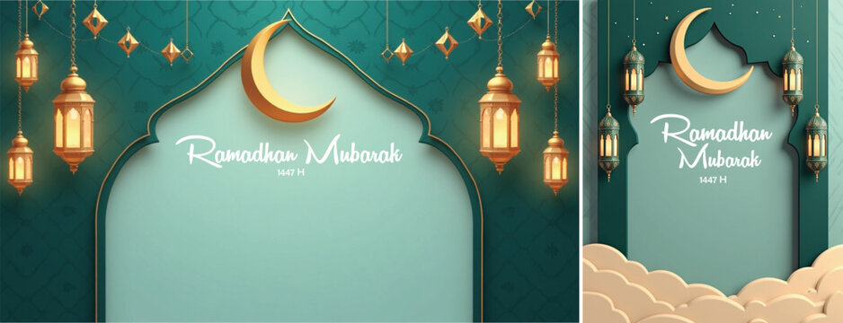 elegant islamic ramadan celebration background, Ramadhan kareem background for banner & social media template	