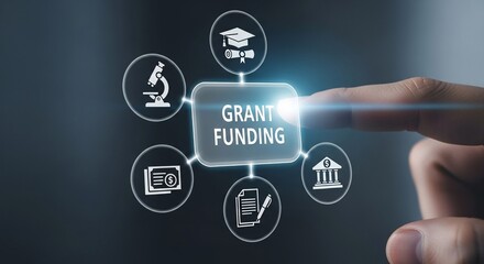 Fototapeta premium Grant Funding Application Process with Digital Interface.