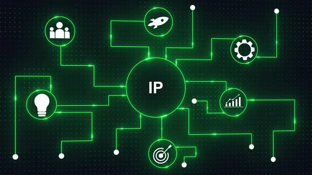 Intellectual Property Concept with and Circuit Board technology innovation
