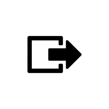 Black logout arrow icon pointing right from square frame