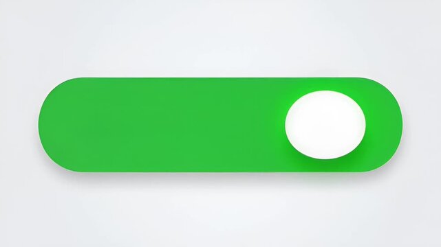 Green toggle switch in the on position against a white background