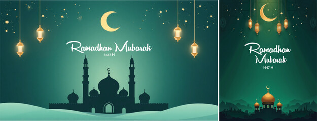elegant islamic ramadan celebration background, Ramadhan kareem background for banner & social media template  © Ftch.