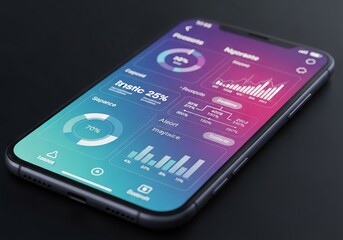 Close view of a sleek mobile handheld technology device acting as the central hub for rapid corporate decision making and analysis, planning, progress, compact