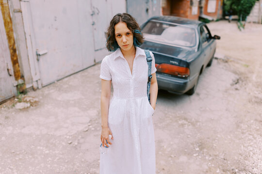 portrait of young woman on the summer vocation 