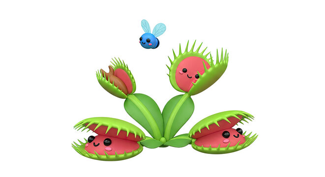 Cute Venus Flytrap and Bee