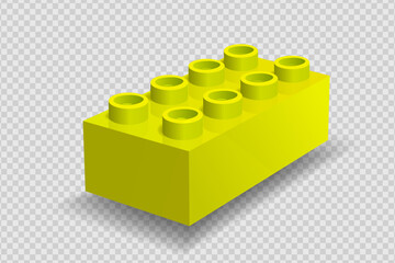 Realistic green plastik constructor part isolated on transparent background. Vector illustration © boxerx