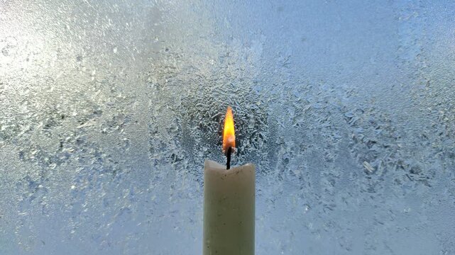 Frozen glass melts from burning candle №9