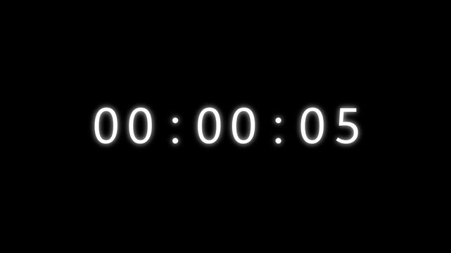 33 Second timer clock animation. Counting clock timer.  Counter, seconds, timer number.