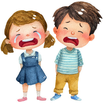 2 childen are crying