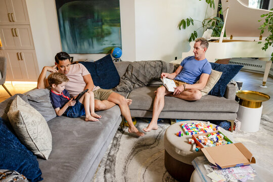 Small Family On Couch