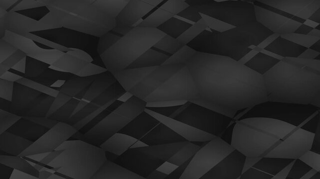 Dark Abstract Geometric Shapes in Slow Motion Background.