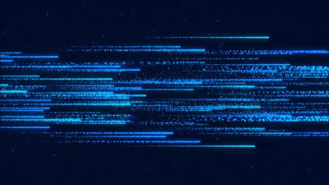Dynamic Digital Data Stream Abstract Blue Lines and Particles Flowing for Technology