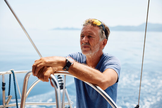 Man sailing on a boat