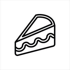 Cake icon. Slice of cake icons vector design symbol for web design. Vector illustration Isolated on white background.
