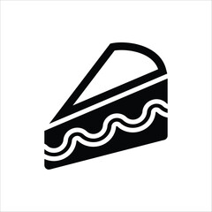 Cake icon. Slice of cake icons vector design symbol for web design. Vector illustration Isolated on white background.
