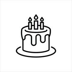 Cake icon. Slice of cake icons vector design symbol for web design. Vector illustration Isolated on white background.