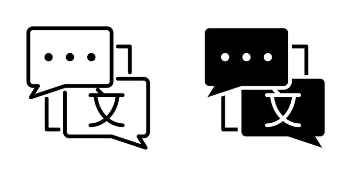 Online translator icon, element icon for design branding, print, and digital media