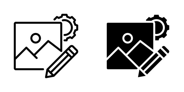 Photo editing icon, element icon for design branding, print, and digital media