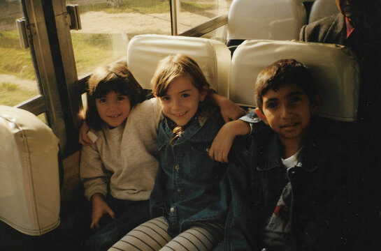 Group of young children in the bus