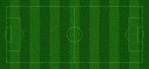 Marking Soccer Field. Top View of Green Grass Field. Stadium Pitch Background. Abstract Grass Turf Pattern. Green Realistic Sport Ground Texture for Football and Baseball Games. Vector Stadium Lines. © Briddy
