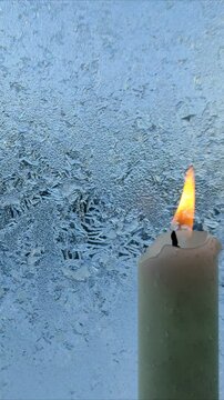 Frozen glass melts from burning candle №3