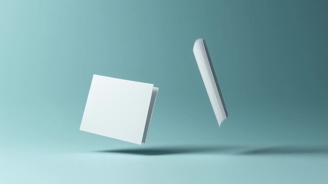 Elevate Your Brand with This Minimalist Mockup of Two Floating Business Cards Display