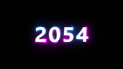 Happy new year neon sign. Glowing neon number text illustration on background.