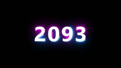 Happy new year neon sign. Glowing neon number text illustration on background.