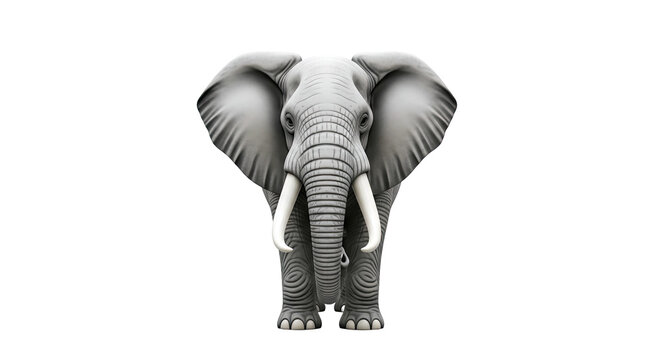 Front View of an African Elephant