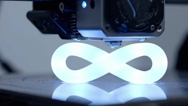 3D Printing Technology Focus on the intricate, precise movements and advanced mechanisms of the printer.