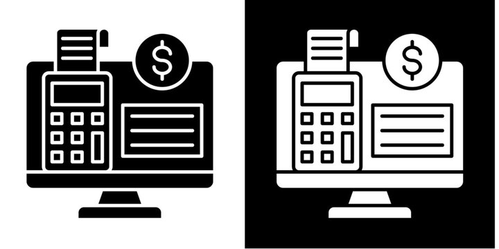 Pos Terminal  Icon Set White Glyph Style Collection
