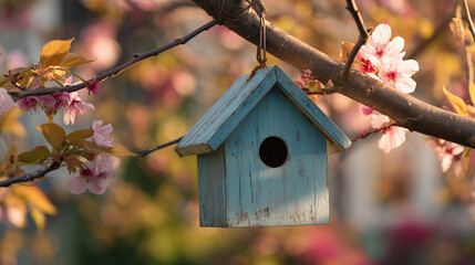 Decorative Birdhouse with Flowers