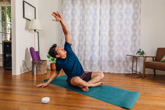 Stretching Exercise for Flexibility and Mobility in Home Yoga Pr