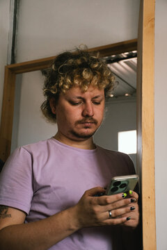 man checking his cellphone