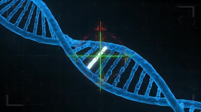 Sleek Abstract Tech Animation of High Intensity Laser Cutting Glass DNA Spiral
