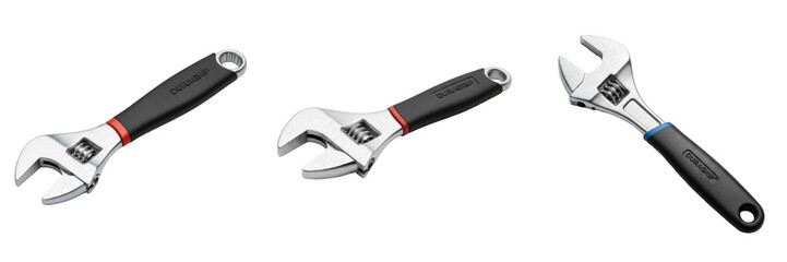 Set of Professional Adjustable Wrenches with Ergonomic Handles PNG