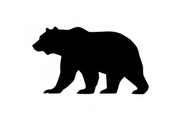 Fototapeta premium Silhouette of a Grizzly Bear: A striking silhouette of a powerful grizzly bear in profile, set against a backdrop, conveys strength, wilderness, and the raw beauty of the natural world.